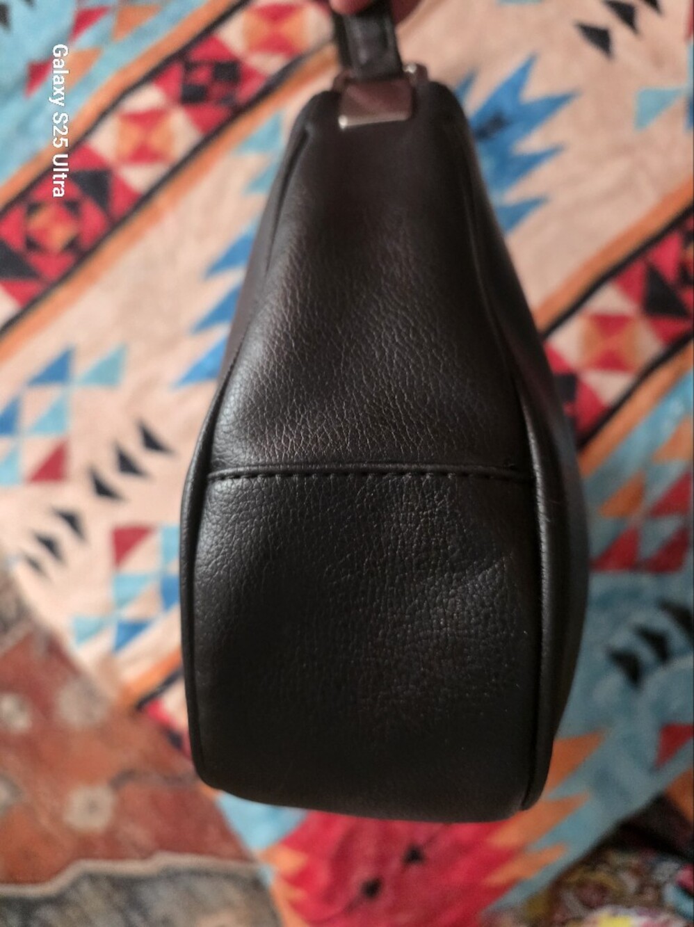 Vintage Y2K Black Minimalist Leather Shoulder Bag Handbag Pristine Leather - Picture 9 of 15
